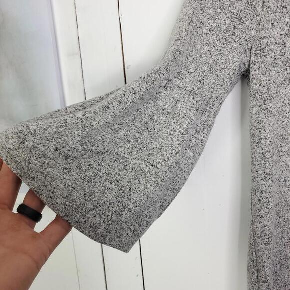 Whbm Dress Womens XXS Bell Sleeve Knit Light Gray Tie Back Short Shift - Picture 4 of 11